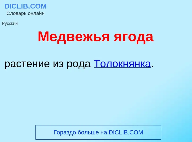 O que é Медв<font color="red">е</font>жья <font color="red">я</font>года - definição, significado, c