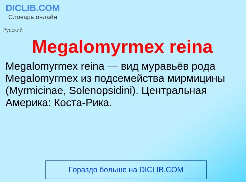 Τι είναι Megalomyrmex reina - ορισμός