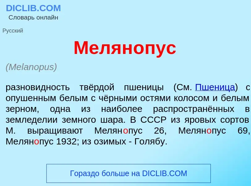 O que é Мелян<font color="red">о</font>пус - definição, significado, conceito