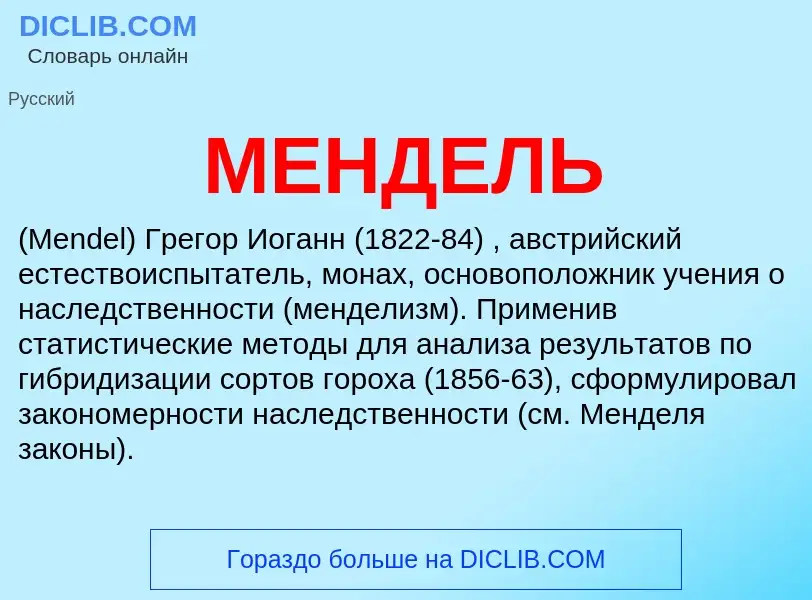 ¿Qué es МЕНДЕЛЬ? - significado y definición