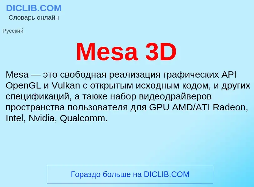 Was ist Mesa 3D - Definition