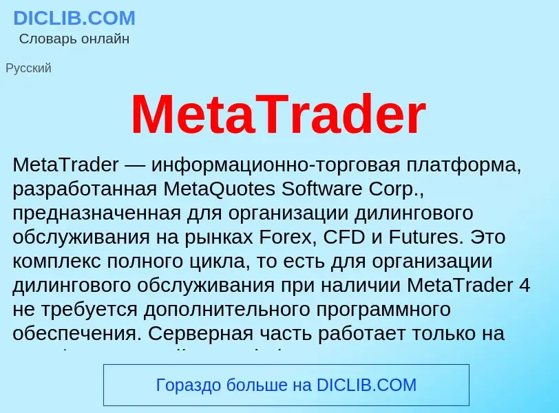 Was ist MetaTrader - Definition