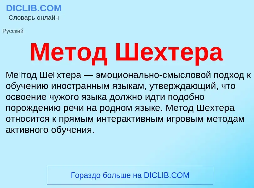 What is Метод Шехтера - definition