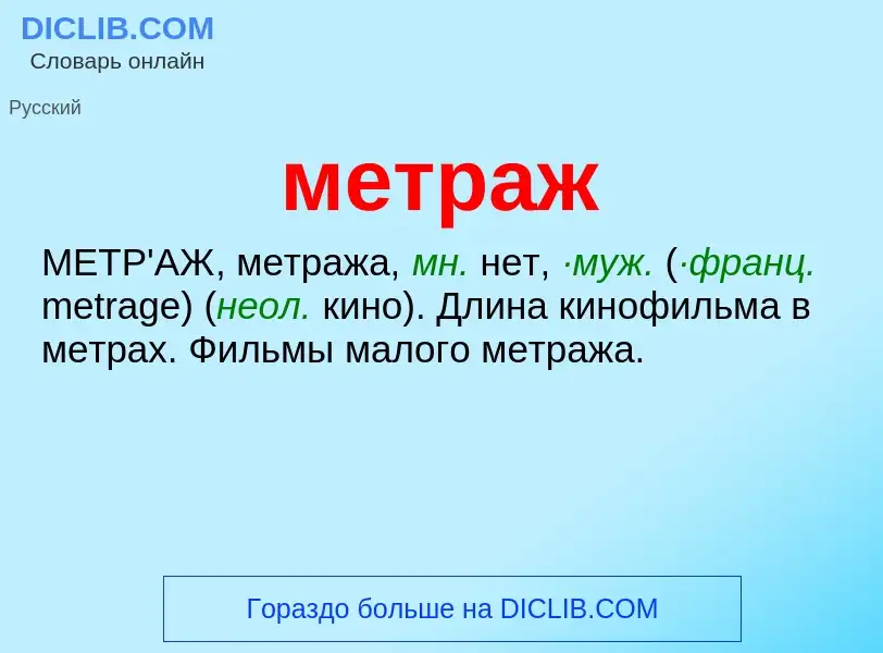 Что такое метраж - определение