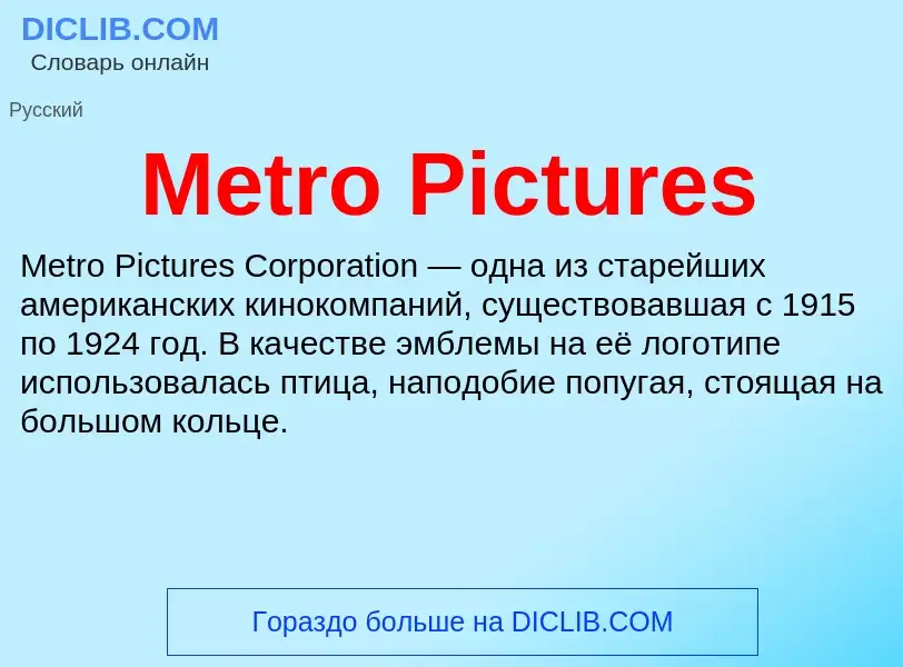 Was ist Metro Pictures - Definition