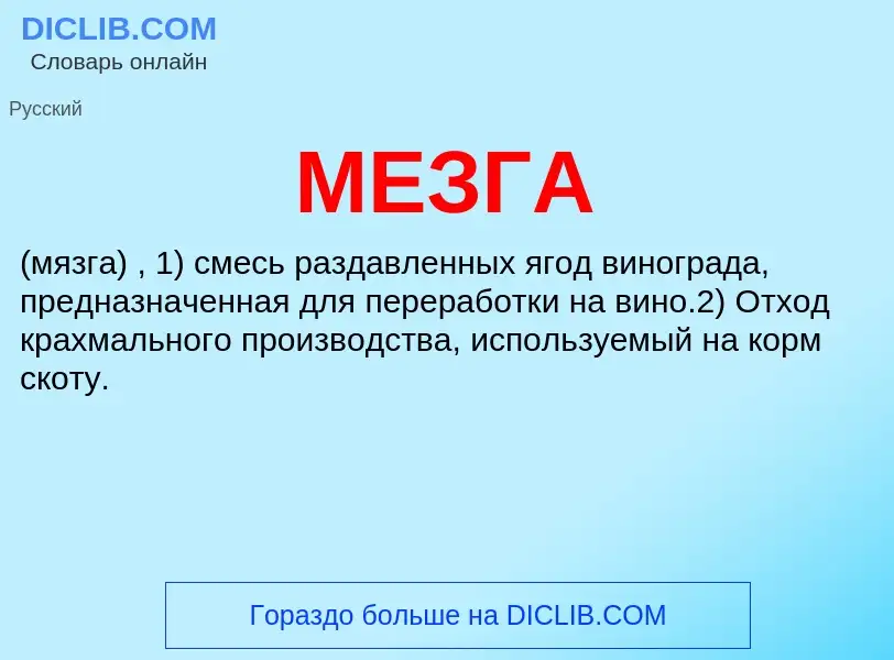 What is МЕЗГА - meaning and definition