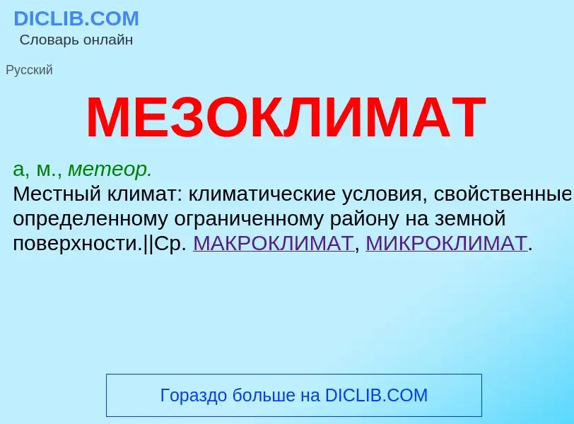 What is МЕЗОКЛИМАТ - definition