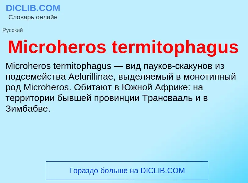 Was ist Microheros termitophagus - Definition