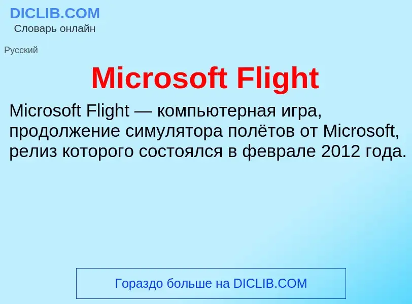 Was ist Microsoft Flight - Definition