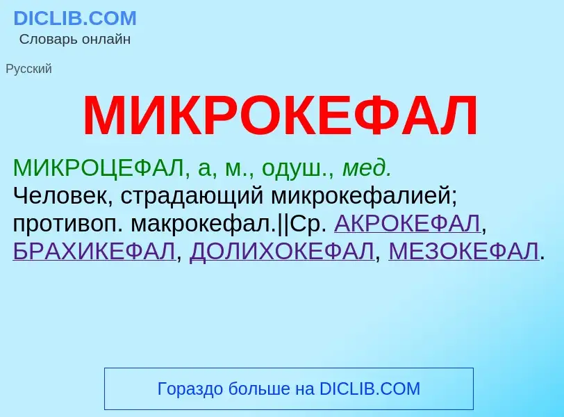 What is МИКРОКЕФАЛ - definition