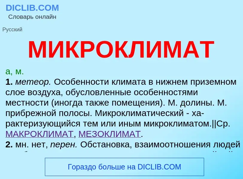 What is МИКРОКЛИМАТ - definition