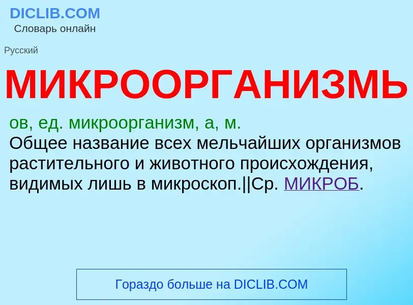 Что такое МИКРООРГАНИЗМЫ - определение