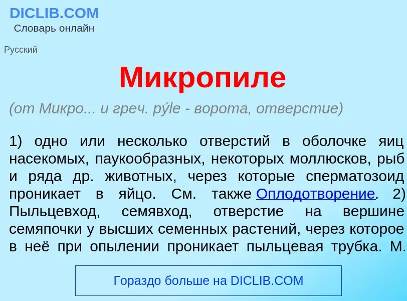 ¿Qué es Микроп<font color="red">и</font>ле? - significado y definición