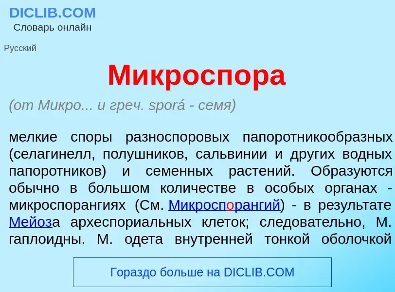 Was ist Микросп<font color="red">о</font>ра - Definition