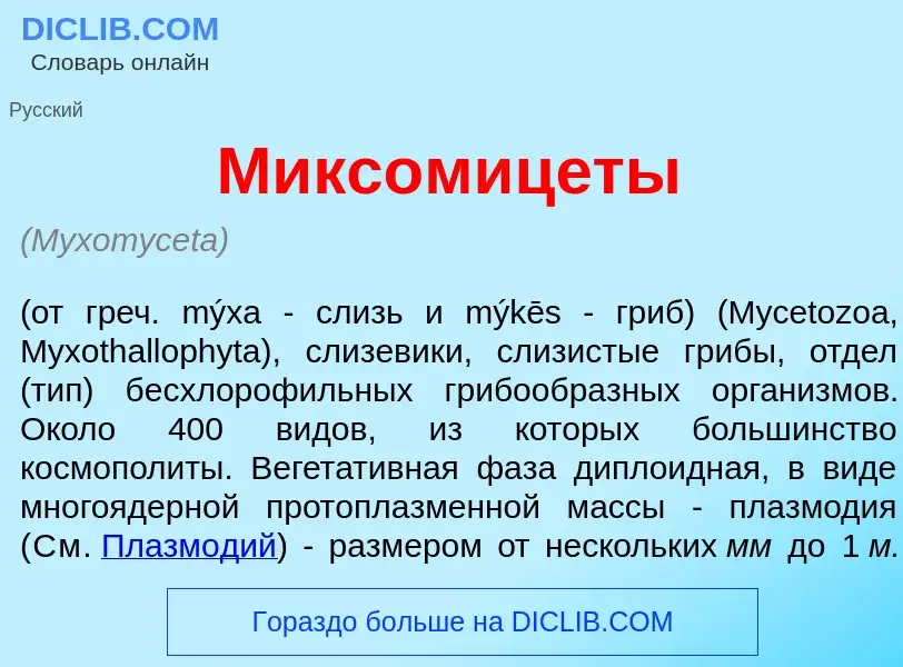 Что такое Миксомиц<font color="red">е</font>ты - определение