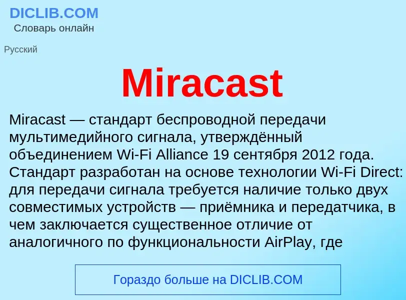 What is Miracast - definition