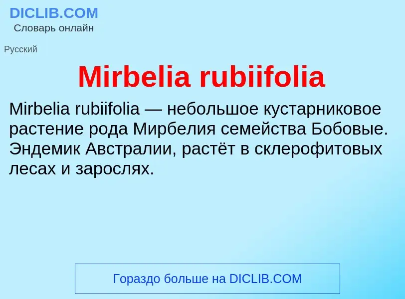 Was ist Mirbelia rubiifolia - Definition