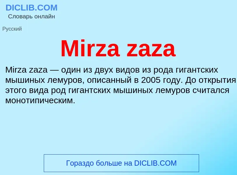 What is Mirza zaza - definition