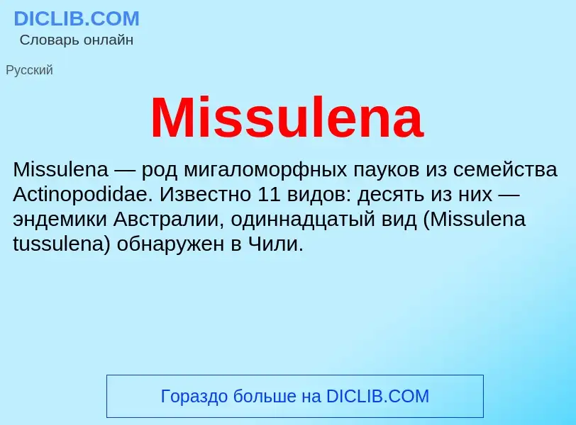 Was ist Missulena - Definition