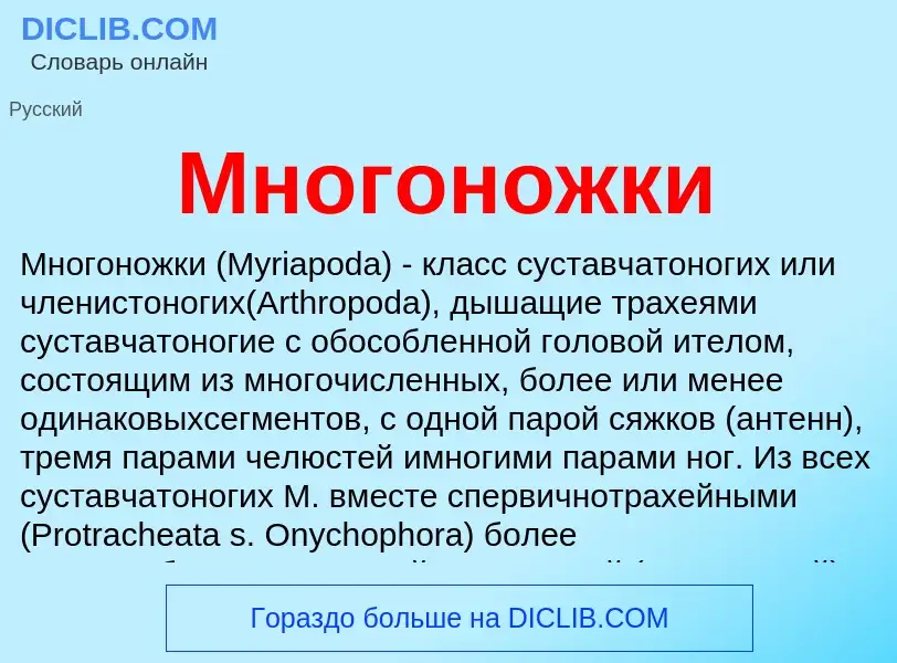 ¿Qué es Многоножки? - significado y definición