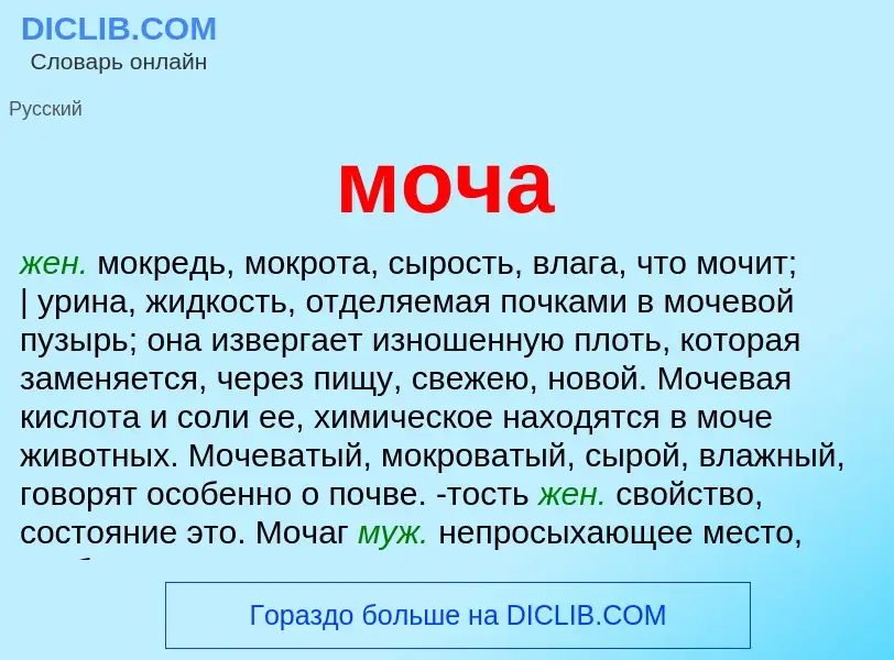 Что такое моча - определение