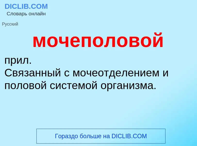 O que é мочеполовой - definição, significado, conceito