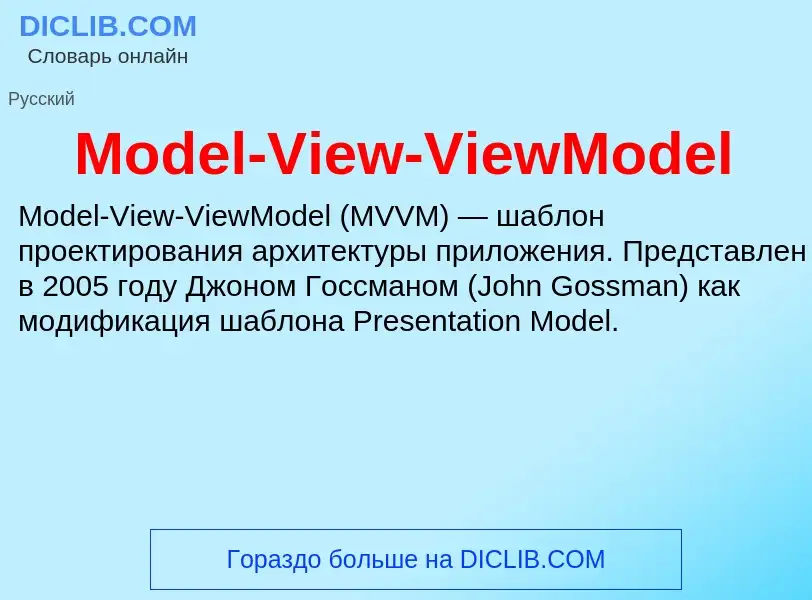 Was ist Model-View-ViewModel - Definition