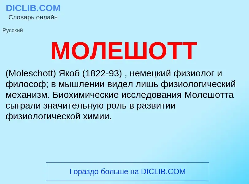 What is МОЛЕШОТТ - definition