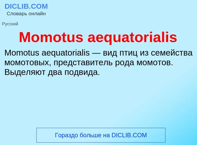 Что такое Momotus aequatorialis - определение