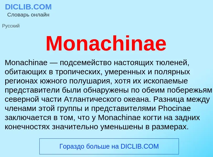 Что такое Monachinae - определение