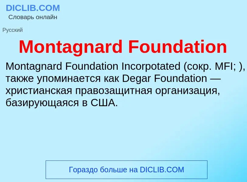 Что такое Montagnard Foundation - определение