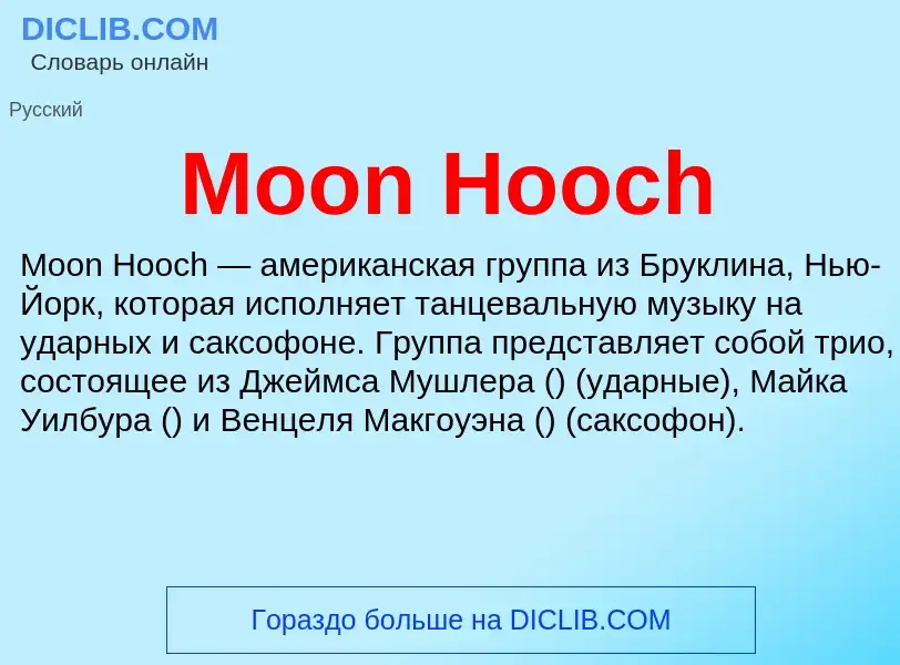 Что такое Moon Hooch - определение