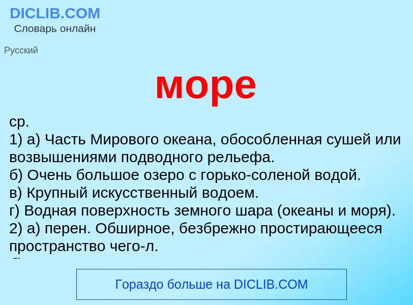 Что такое море - определение