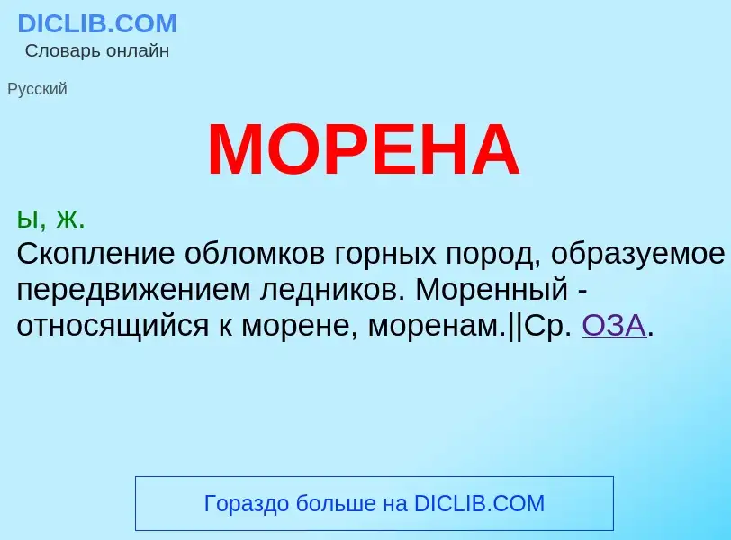 What is МОРЕНА - meaning and definition