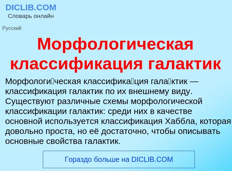 What is Морфологическая классификация галактик - definition