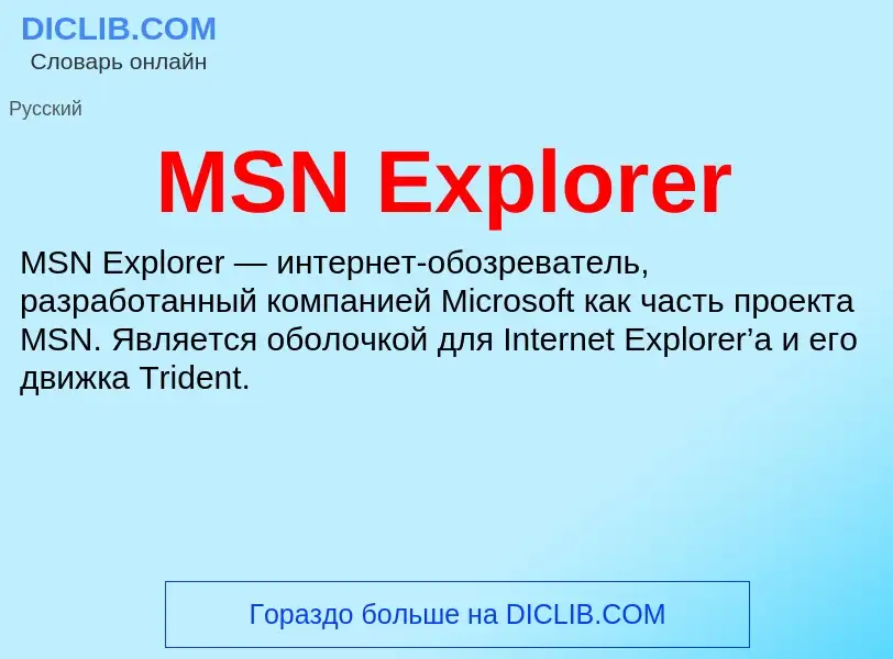 Was ist MSN Explorer - Definition