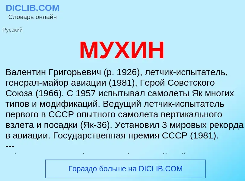 What is МУХИН - meaning and definition