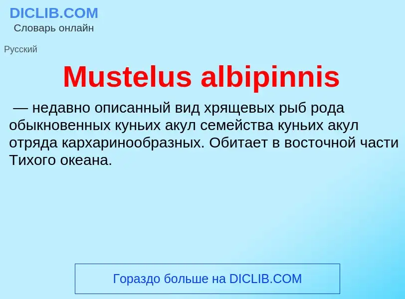 Что такое Mustelus albipinnis - определение