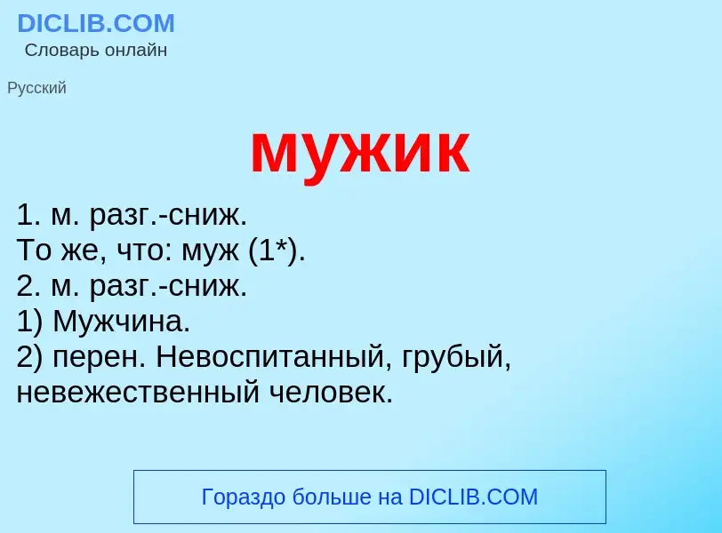 Wat is мужик - definition