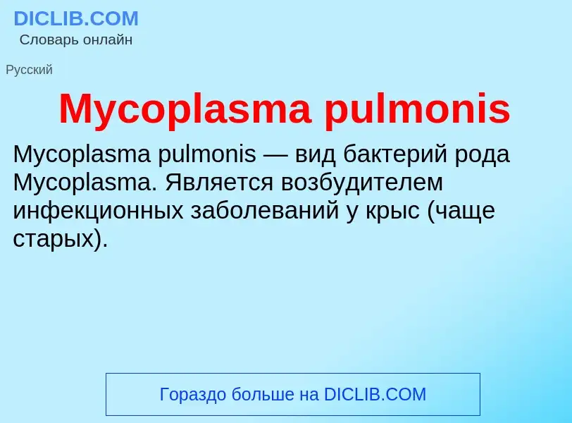 ¿Qué es Mycoplasma pulmonis? - significado y definición