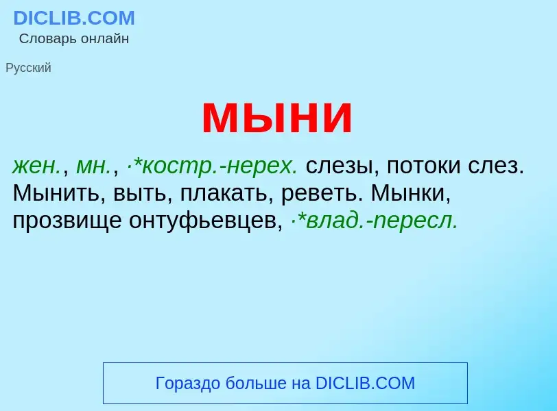 ¿Qué es мыни? - significado y definición