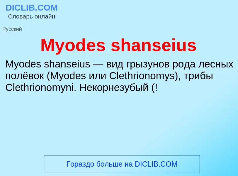 Τι είναι Myodes shanseius - ορισμός