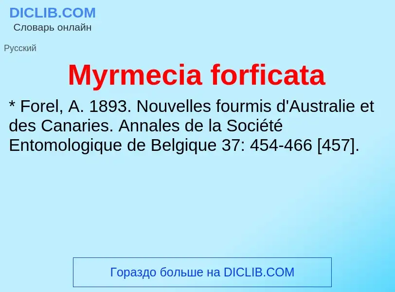 Was ist Myrmecia forficata - Definition