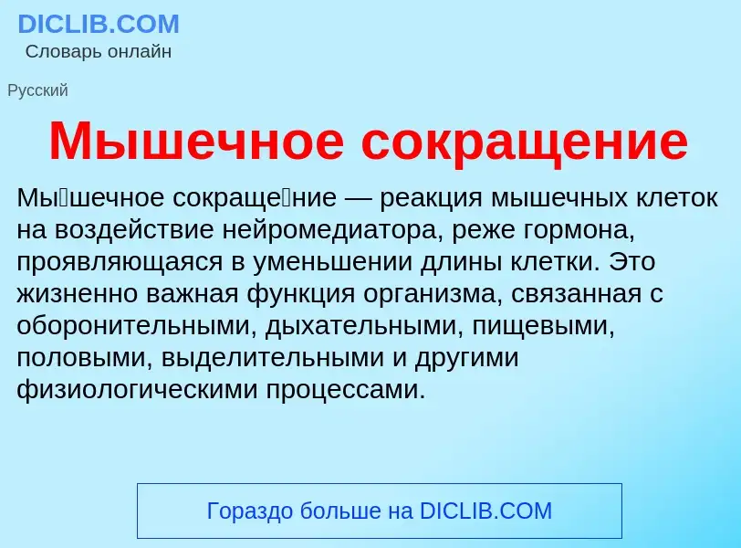 What is Мышечное сокращение - meaning and definition