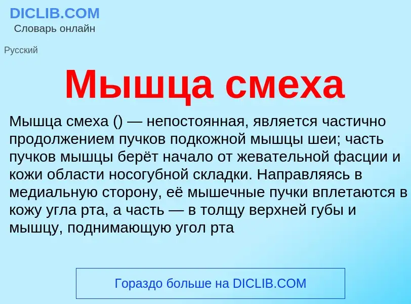 Что такое Мышца смеха - определение