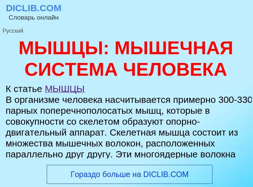 Что такое МЫШЦЫ: МЫШЕЧНАЯ СИСТЕМА ЧЕЛОВЕКА - определение