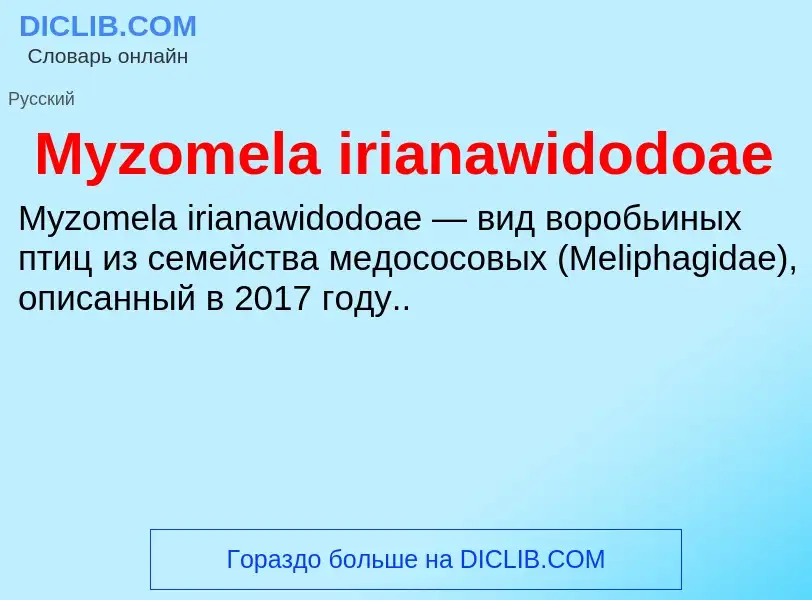 ¿Qué es Myzomela irianawidodoae? - significado y definición