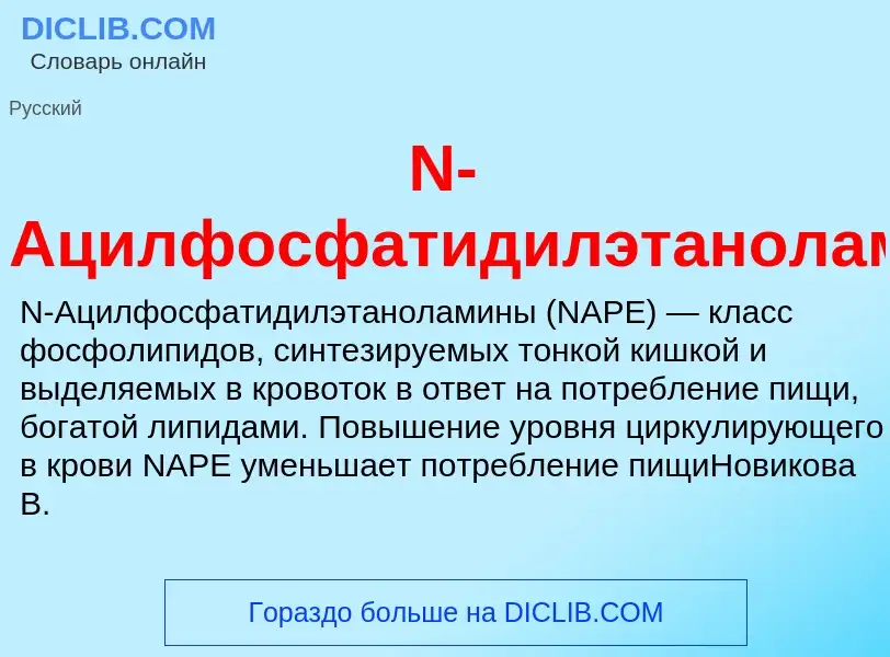 Che cos'è N-Ацилфосфатидилэтаноламин - definizione