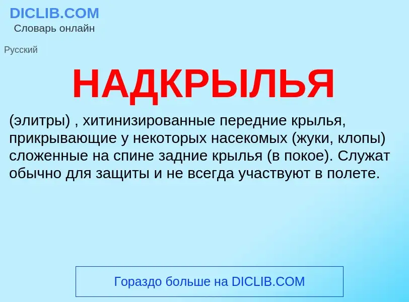 O que é НАДКРЫЛЬЯ - definição, significado, conceito