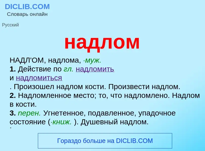 What is надлом - definition